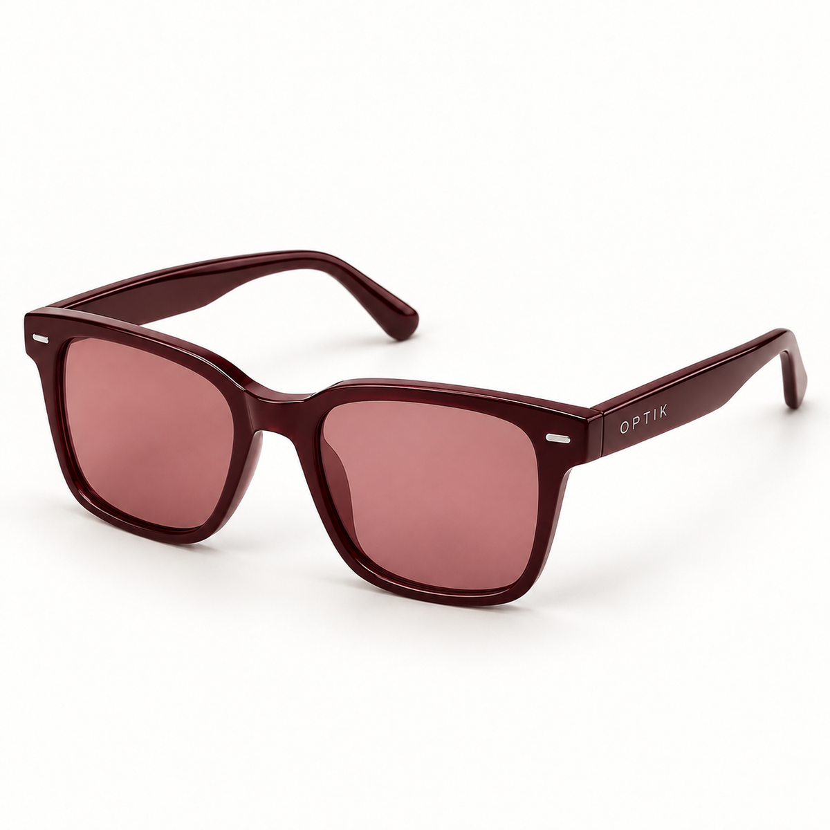 OPTIK Arc — Burgundy frame, Rose lenses — product