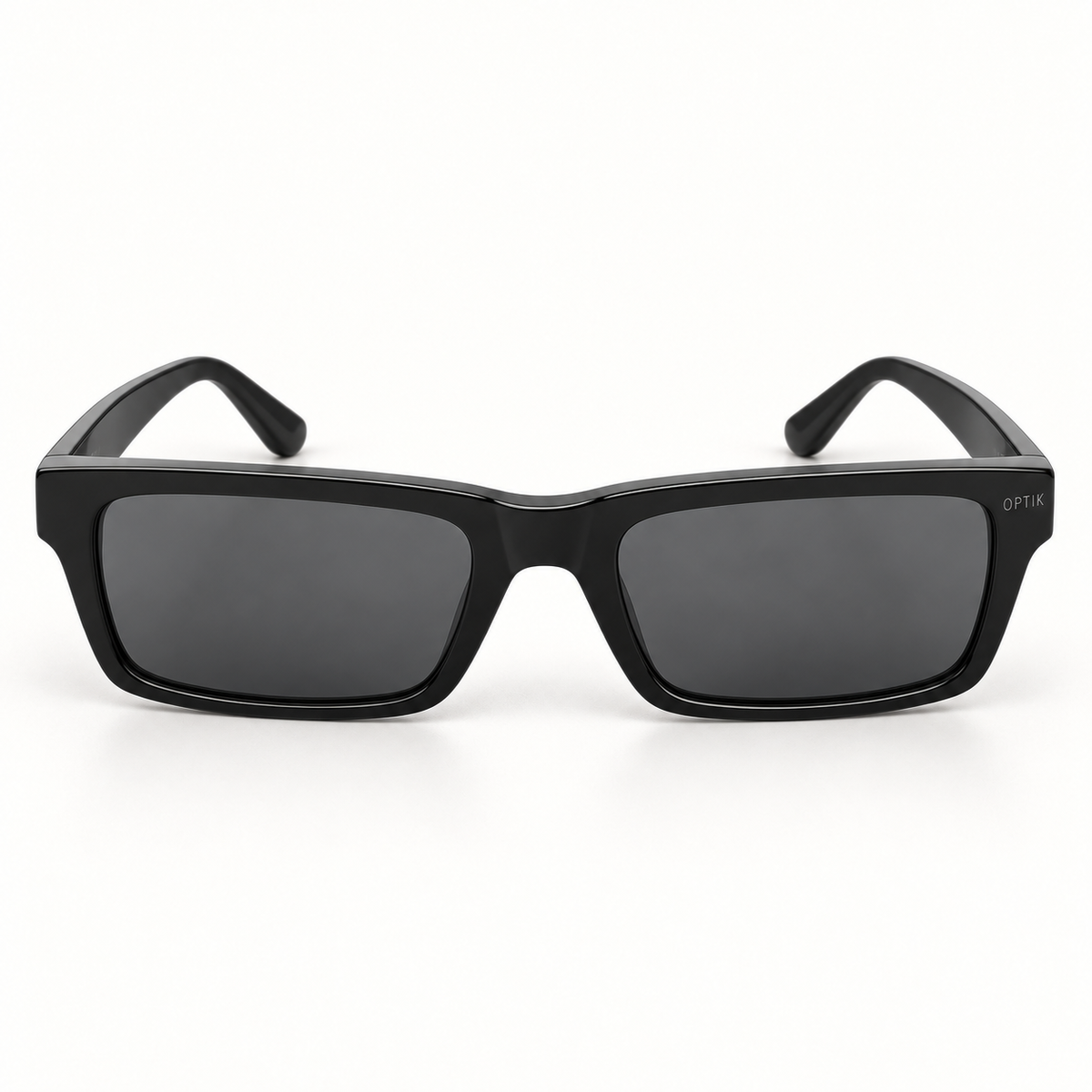OPTIK Dune — Black frame, Smoke Grey lenses — detail