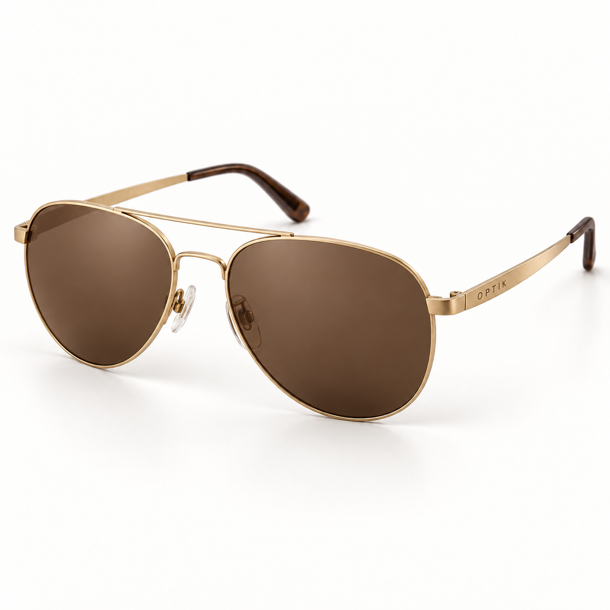 OPTIK Harbor — Gold frame, Brown lenses — product