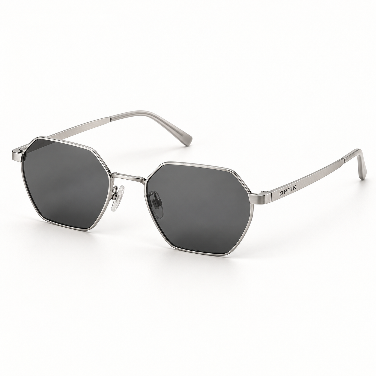 OPTIK Mesa — Silver frame, Smoke Grey lenses — product