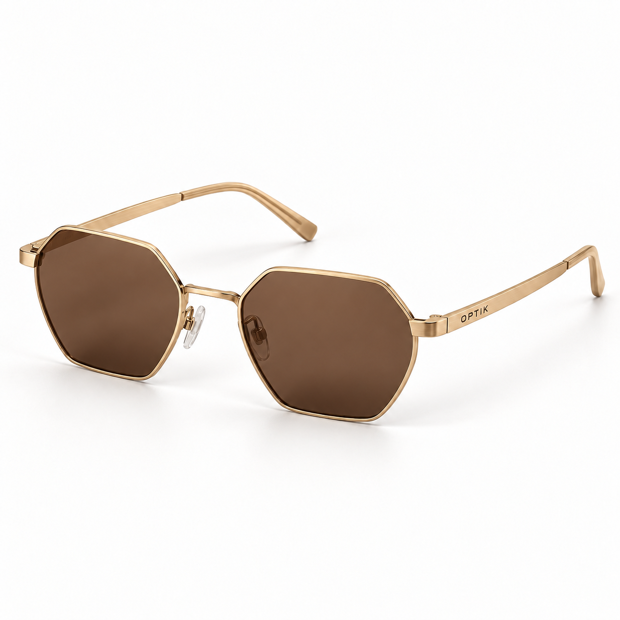 OPTIK Mesa — Gold frame, Brown lenses — product