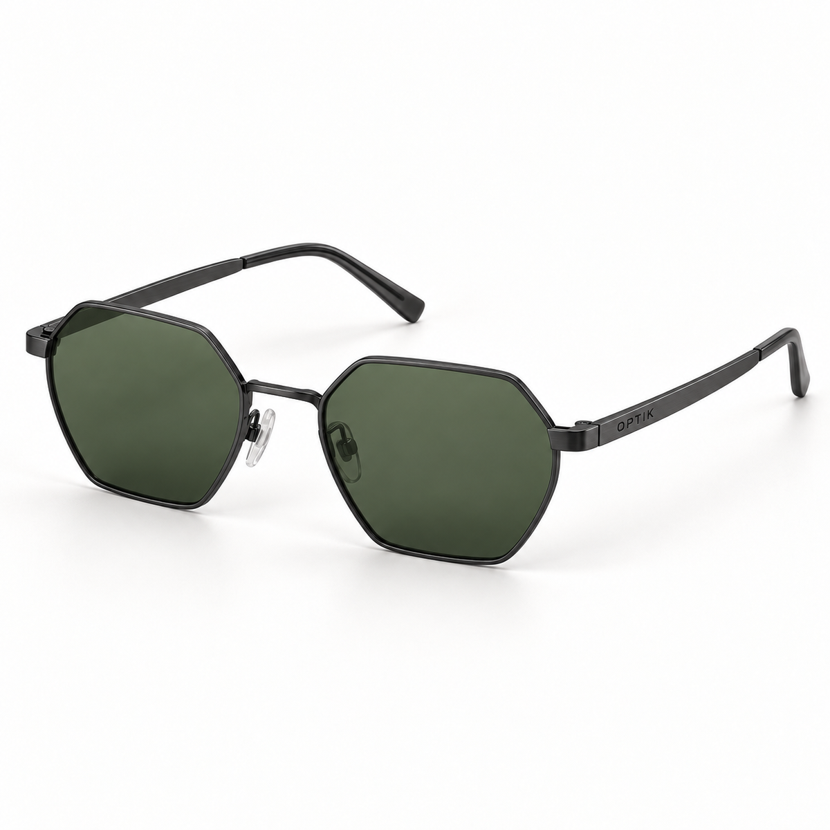 OPTIK Mesa — Black frame, Green lenses — product