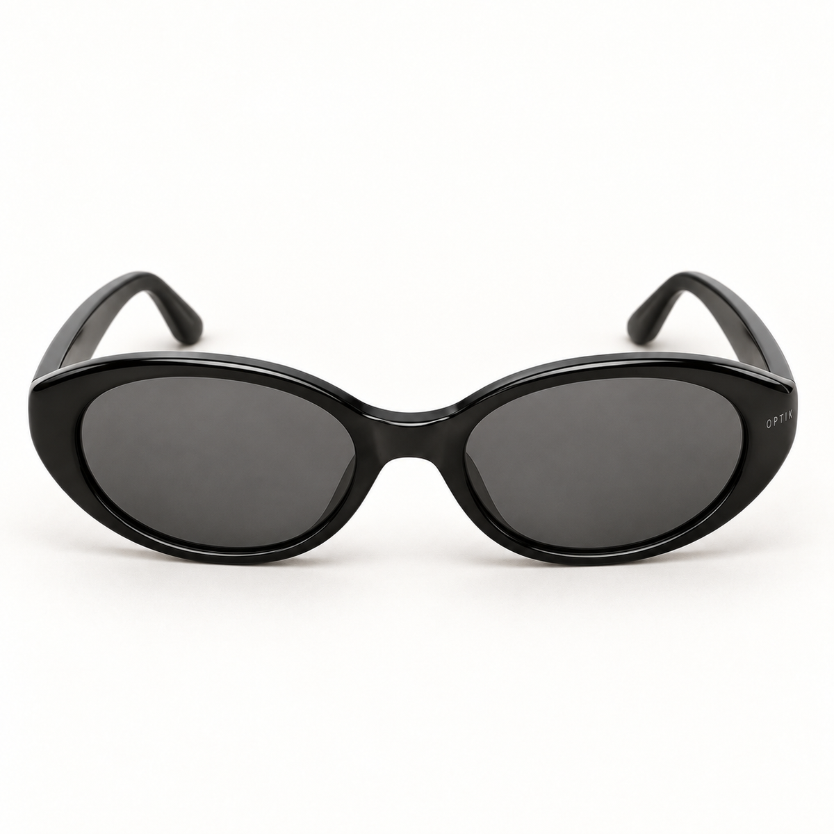 OPTIK Drift — Black frame, Smoke Grey lenses — detail