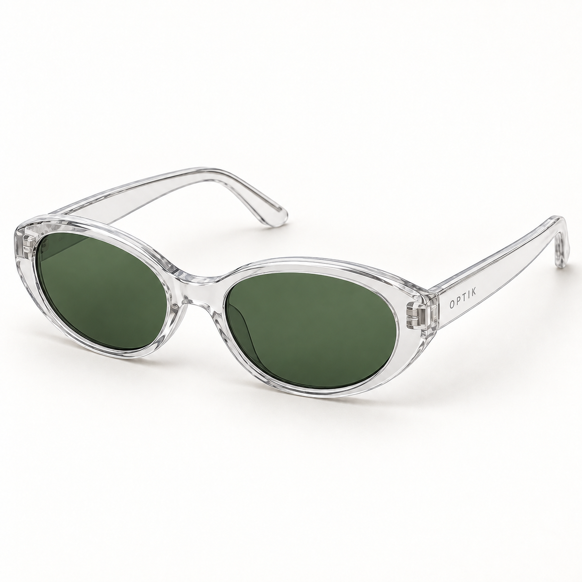 OPTIK Drift — Crystal frame, Green lenses — product