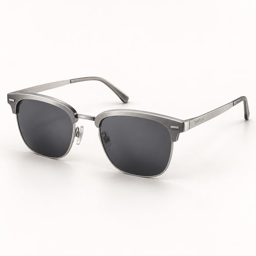 OPTIK Atlas — Silver frame, Smoke Grey lenses — product