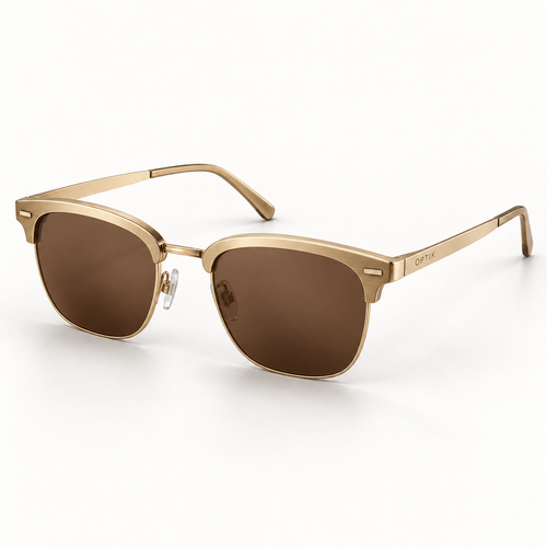 OPTIK Atlas — Gold frame, Brown lenses — product