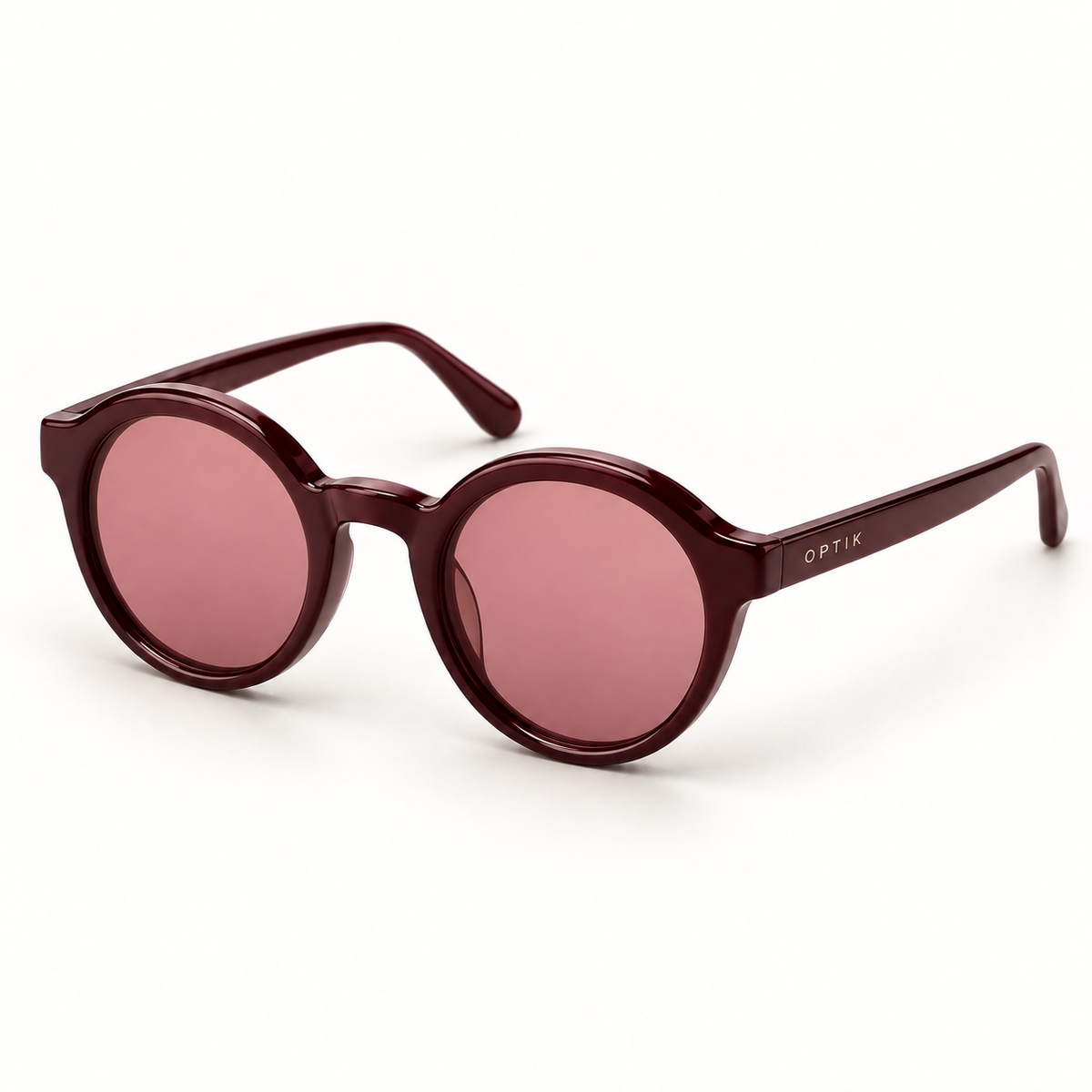 OPTIK Reef — Burgundy frame, Rose lenses — product