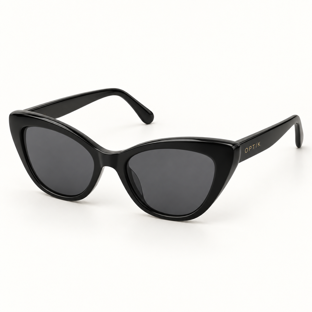 OPTIK Vale — Black frame, Smoke Grey lenses — product