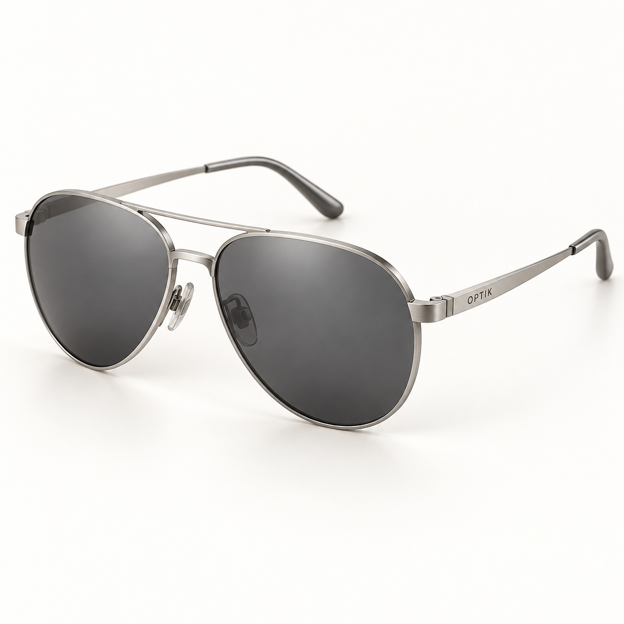 OPTIK Echo — Silver frame, Smoke Grey lenses — product
