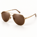 OPTIK Echo — Gold frame, Brown lenses — product