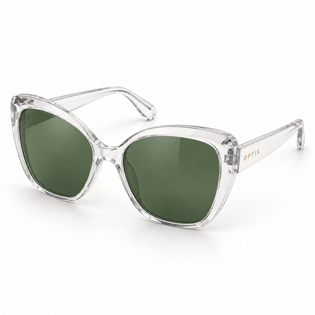 OPTIK Halo — Crystal frame, Green lenses — product