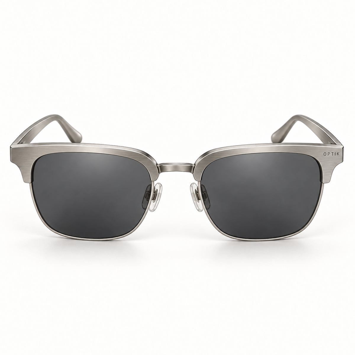 OPTIK Orbit — Silver frame, Smoke Grey lenses — detail