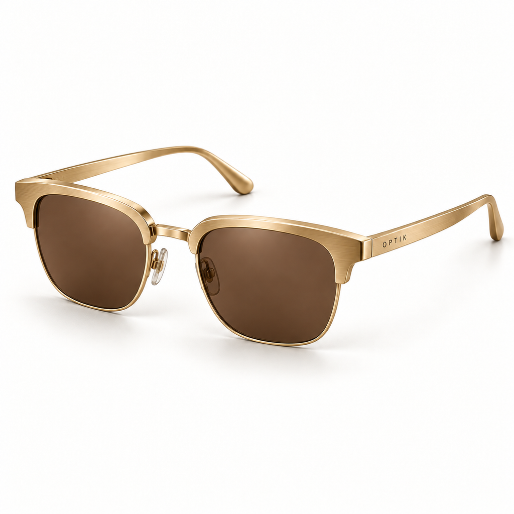 OPTIK Orbit — Gold frame, Brown lenses — product