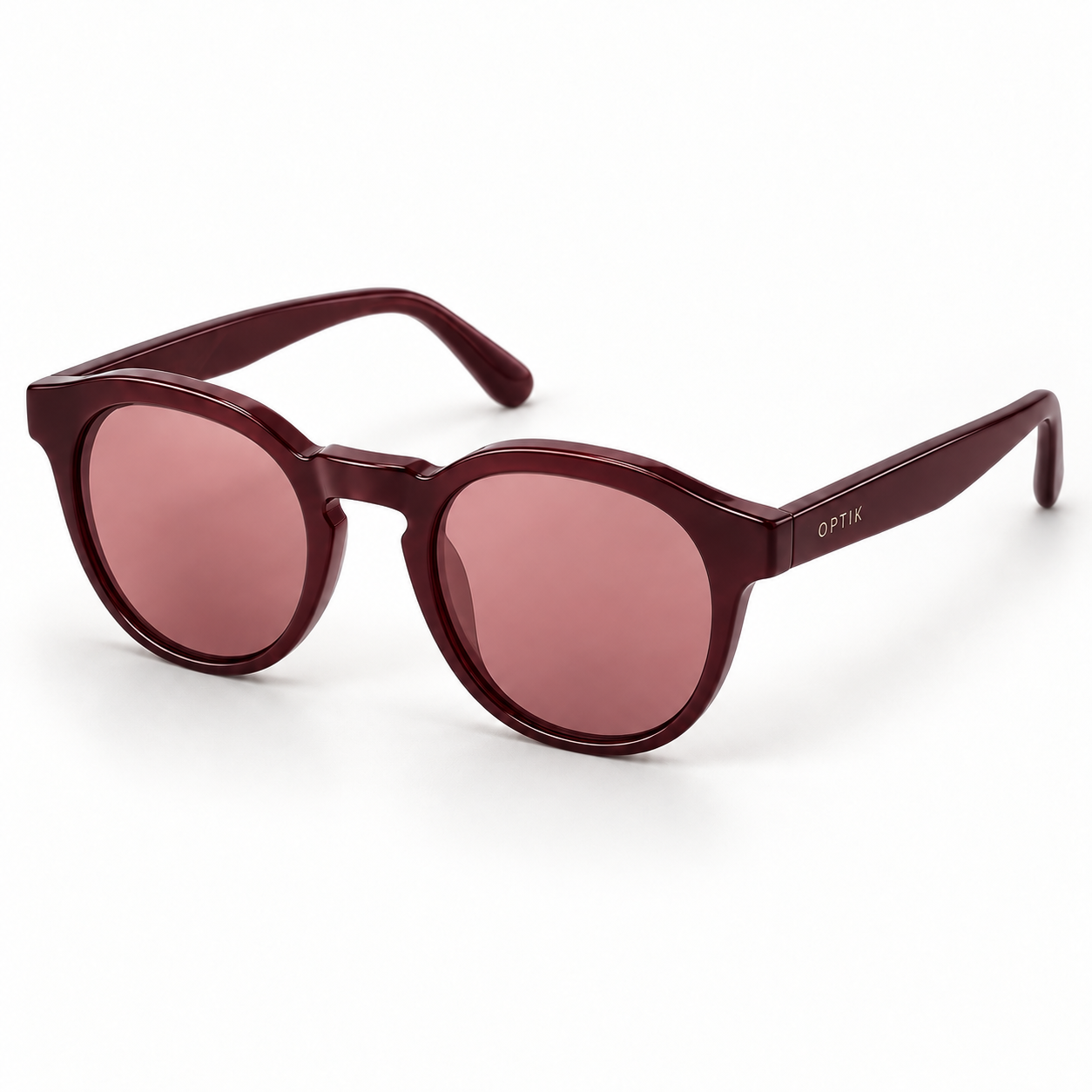 OPTIK Rove — Burgundy frame, Rose lenses — product