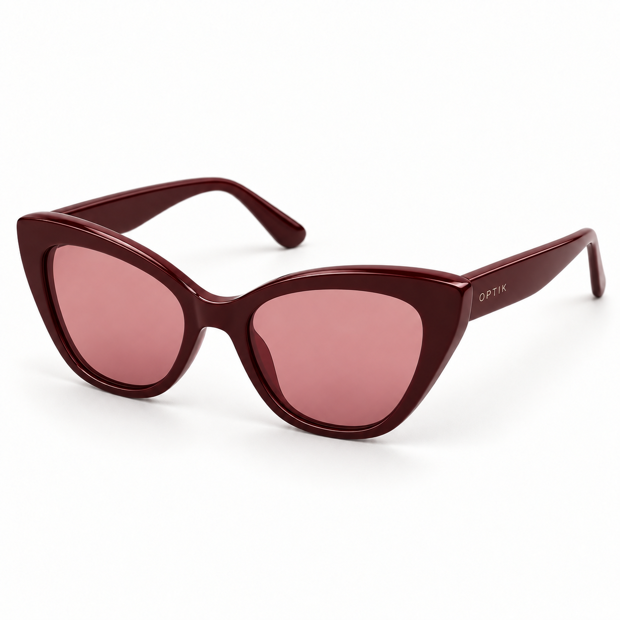 OPTIK Tempo — Burgundy frame, Rose lenses — product