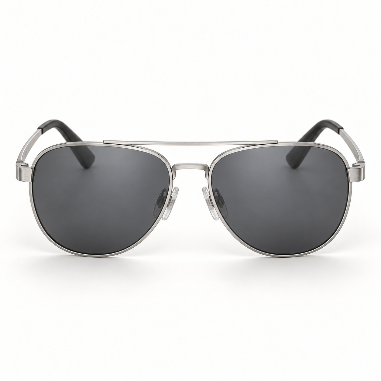 OPTIK Haven — Silver frame, Smoke Grey lenses — detail