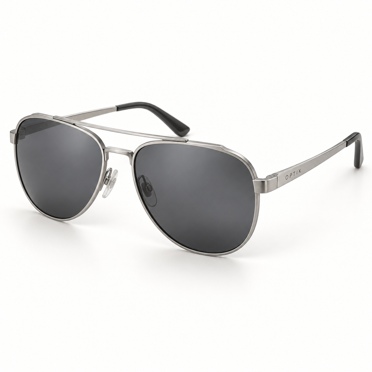 OPTIK Haven — Silver frame, Smoke Grey lenses — product
