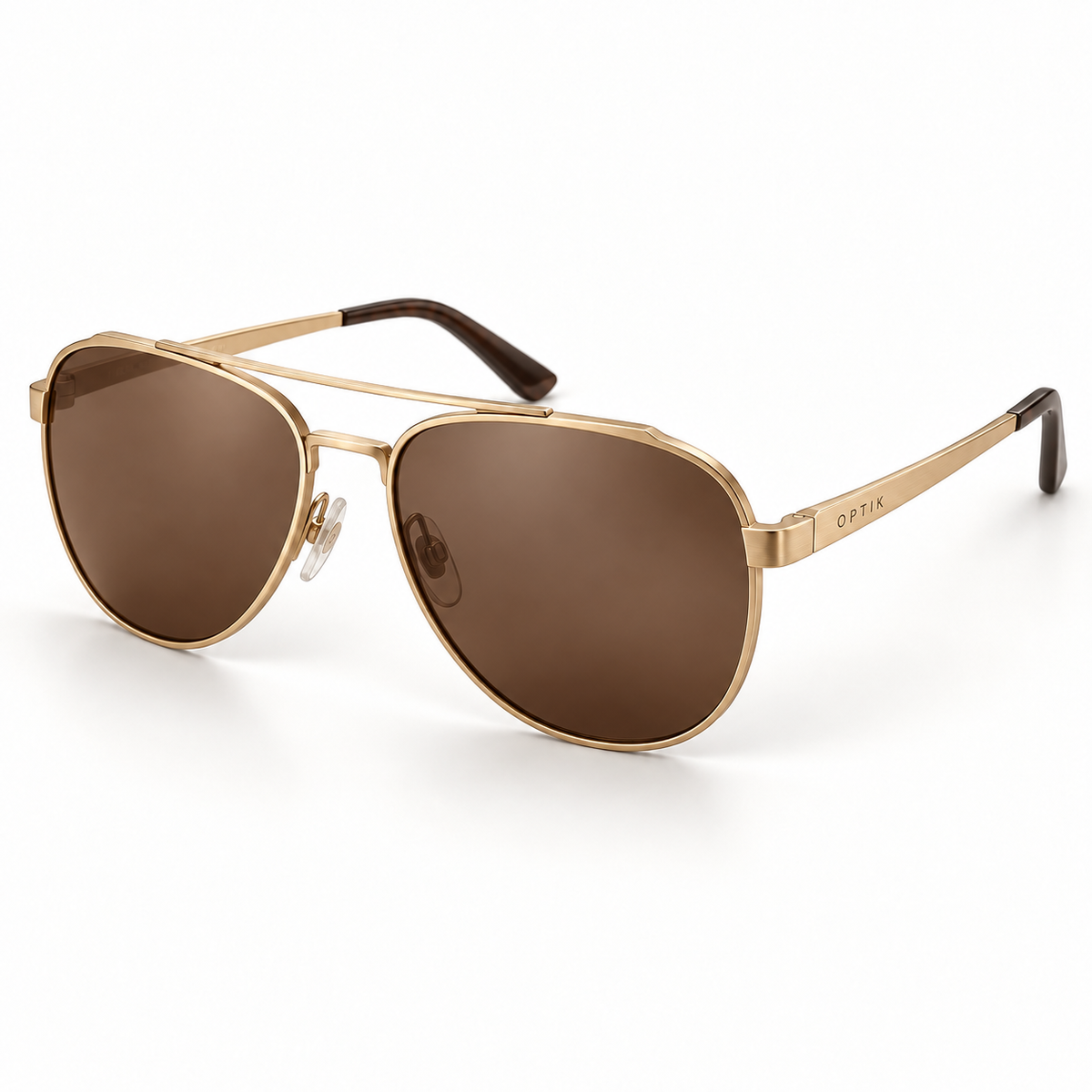 OPTIK Haven — Gold frame, Brown lenses — product