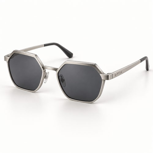 OPTIK Alba — Silver frame, Smoke Grey lenses — product