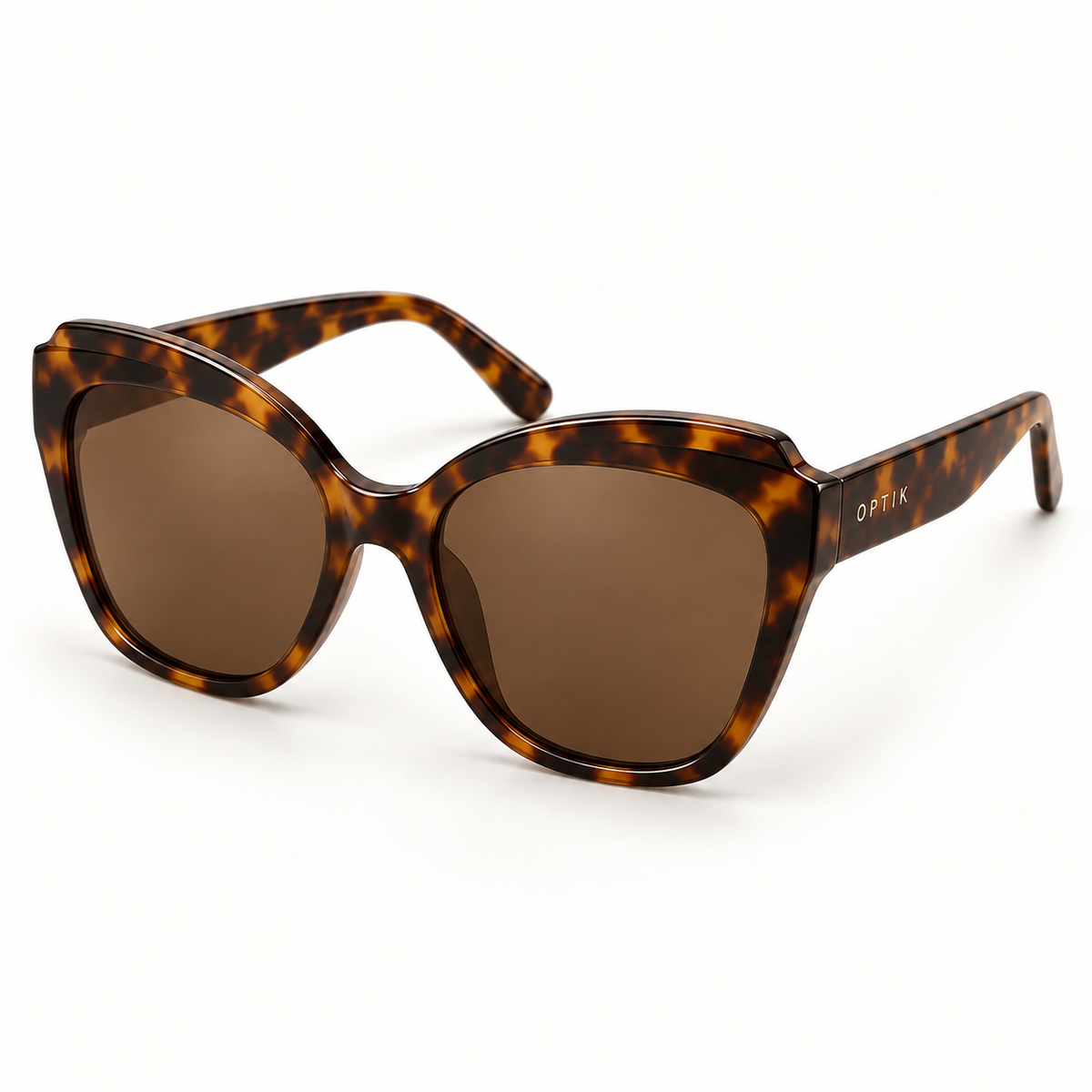 OPTIK Flint — Tortoise frame, Brown lenses — product