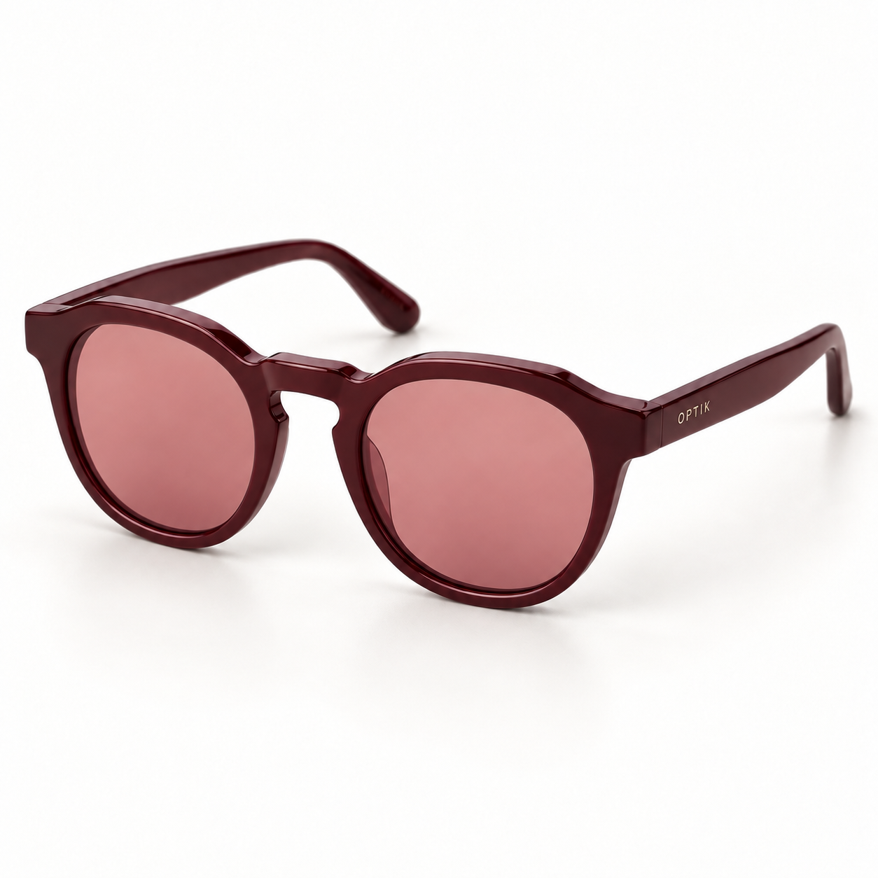 OPTIK Ember — Burgundy frame, Rose lenses — product