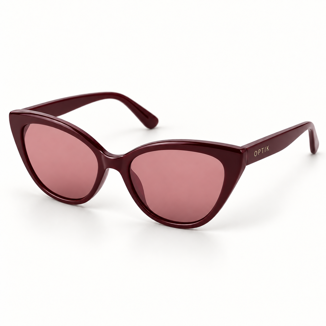 OPTIK Lido — Burgundy frame, Rose lenses — product