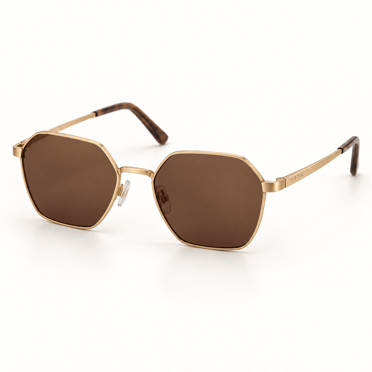 OPTIK Riviera — Gold frame, Brown lenses — product