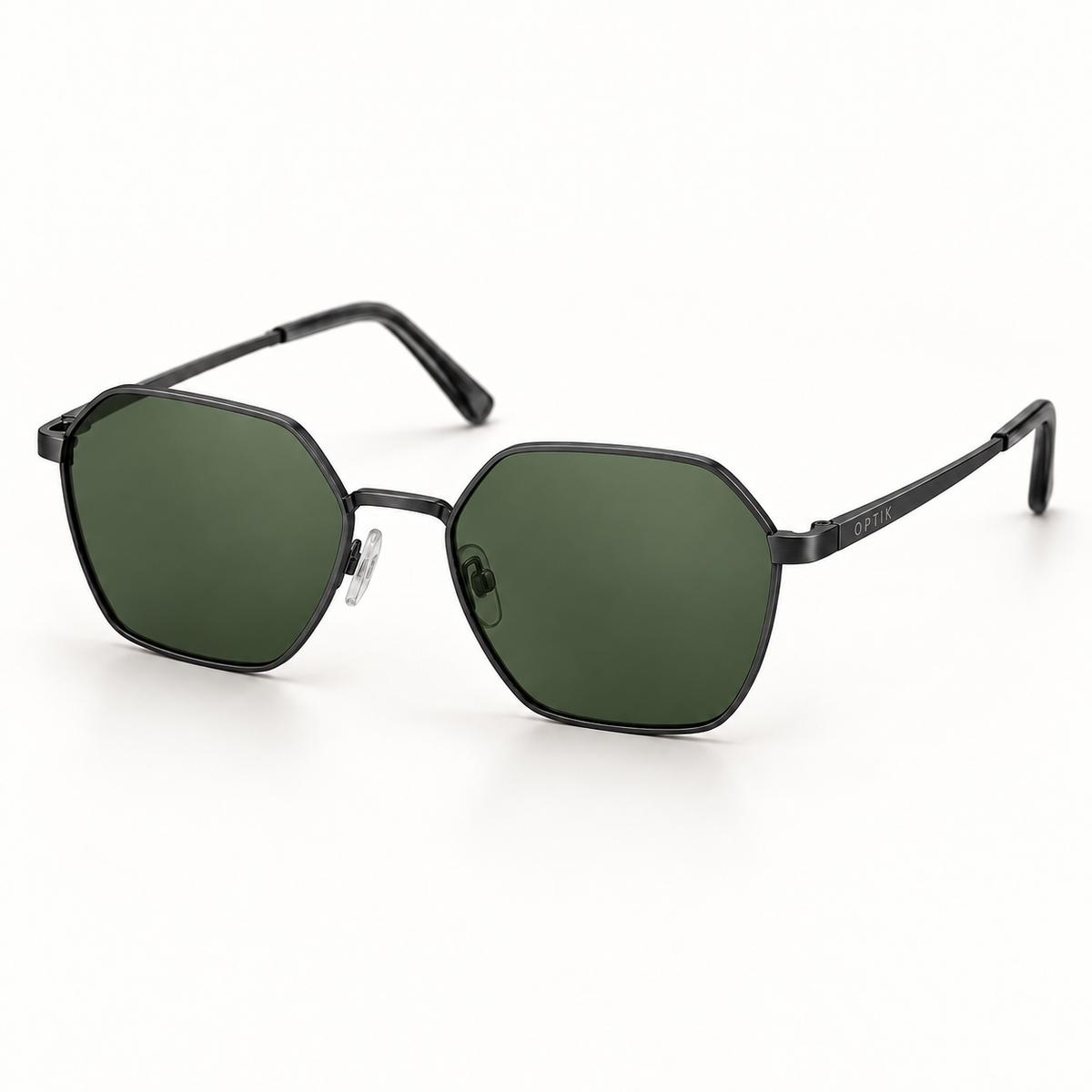 OPTIK Riviera — Black frame, Green lenses — product