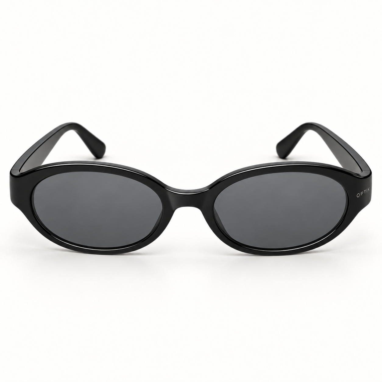 OPTIK Cielo — Black frame, Smoke Grey lenses — detail