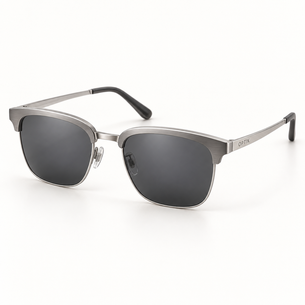 OPTIK Nocturne — Silver frame, Smoke Grey lenses — product