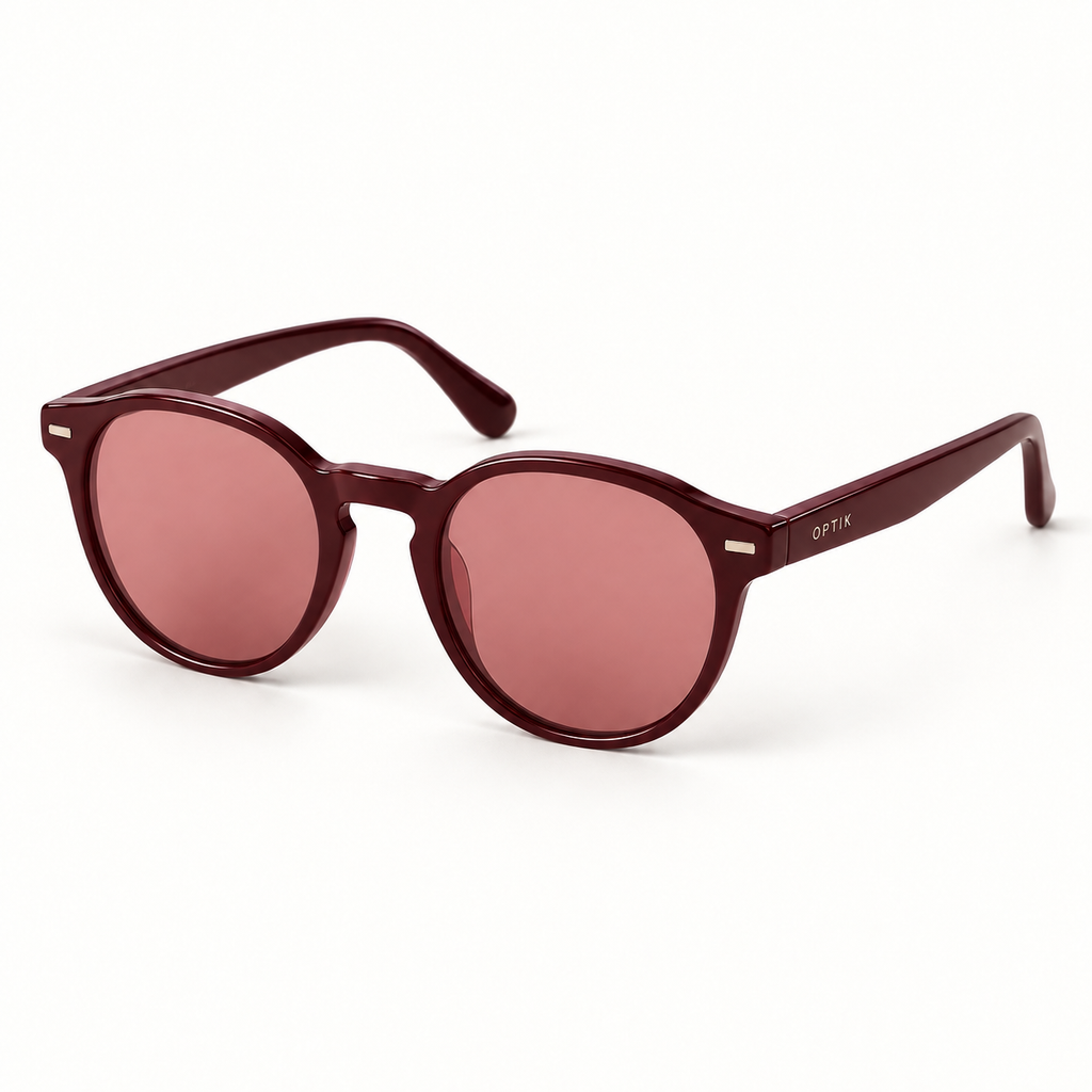 OPTIK Radius — Burgundy frame, Rose lenses — product