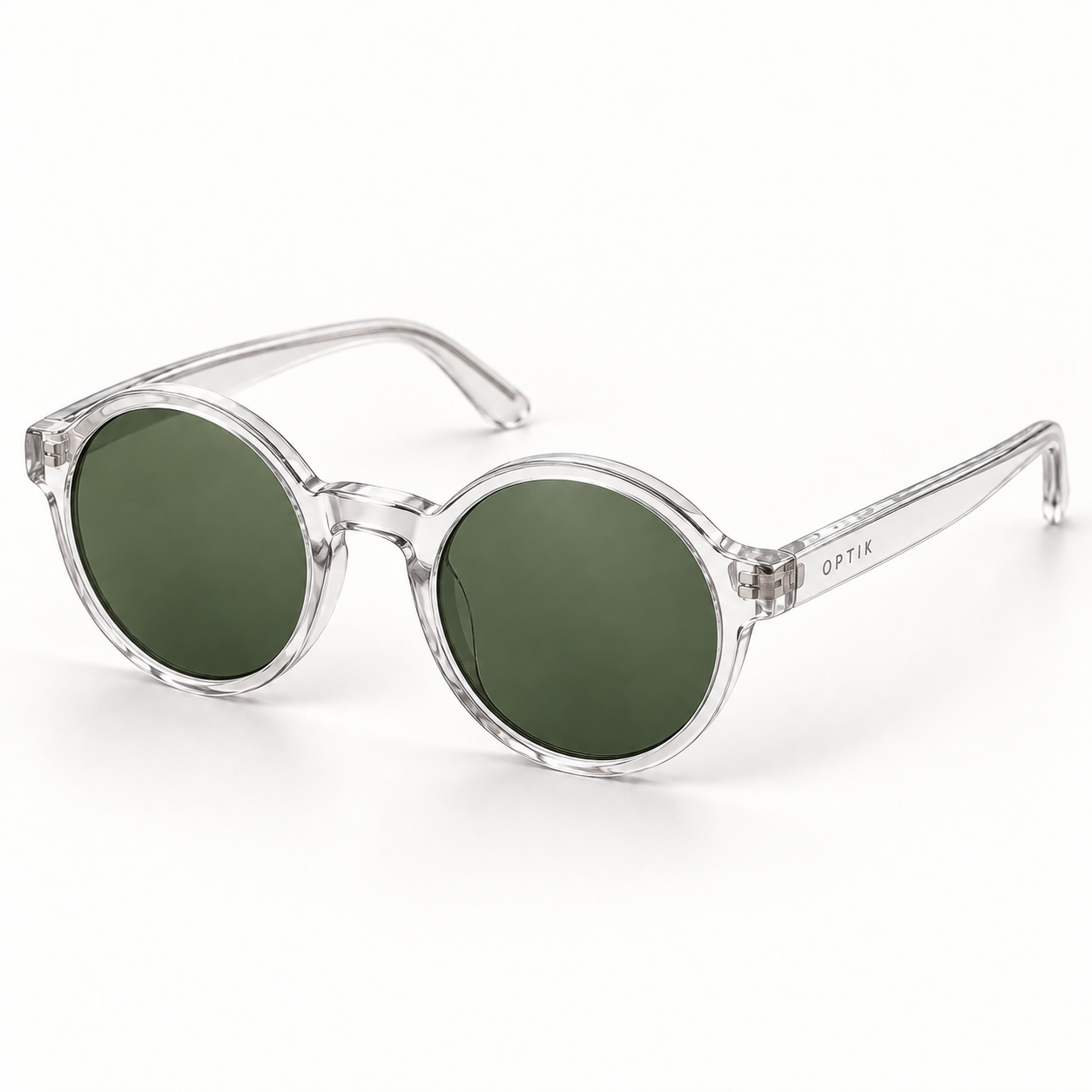 OPTIK Zephyr — Crystal frame, Green lenses — product
