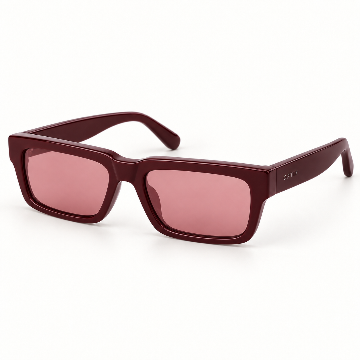 OPTIK Axis — Burgundy frame, Rose lenses — product