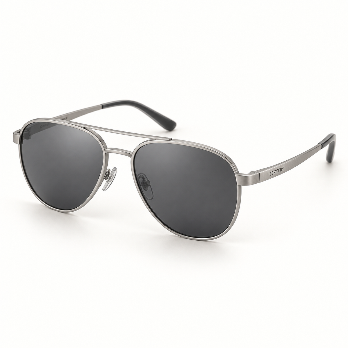 OPTIK Meridian — Silver frame, Smoke Grey lenses — product