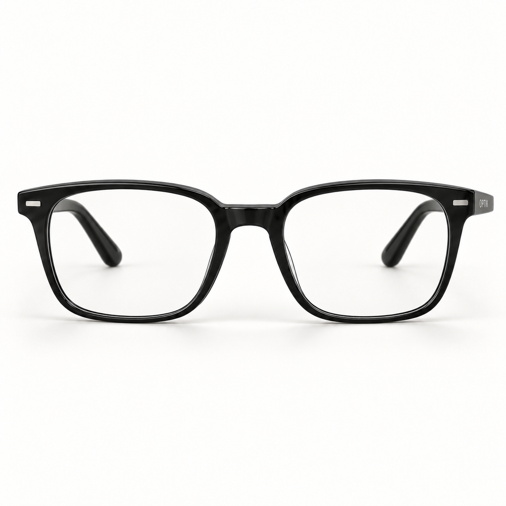 OPTIK Folio — Black frame, Clear lenses — detail