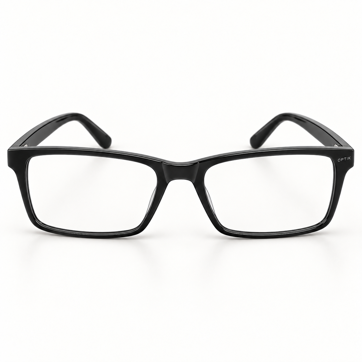 OPTIK Quill — Black frame, Clear lenses — detail