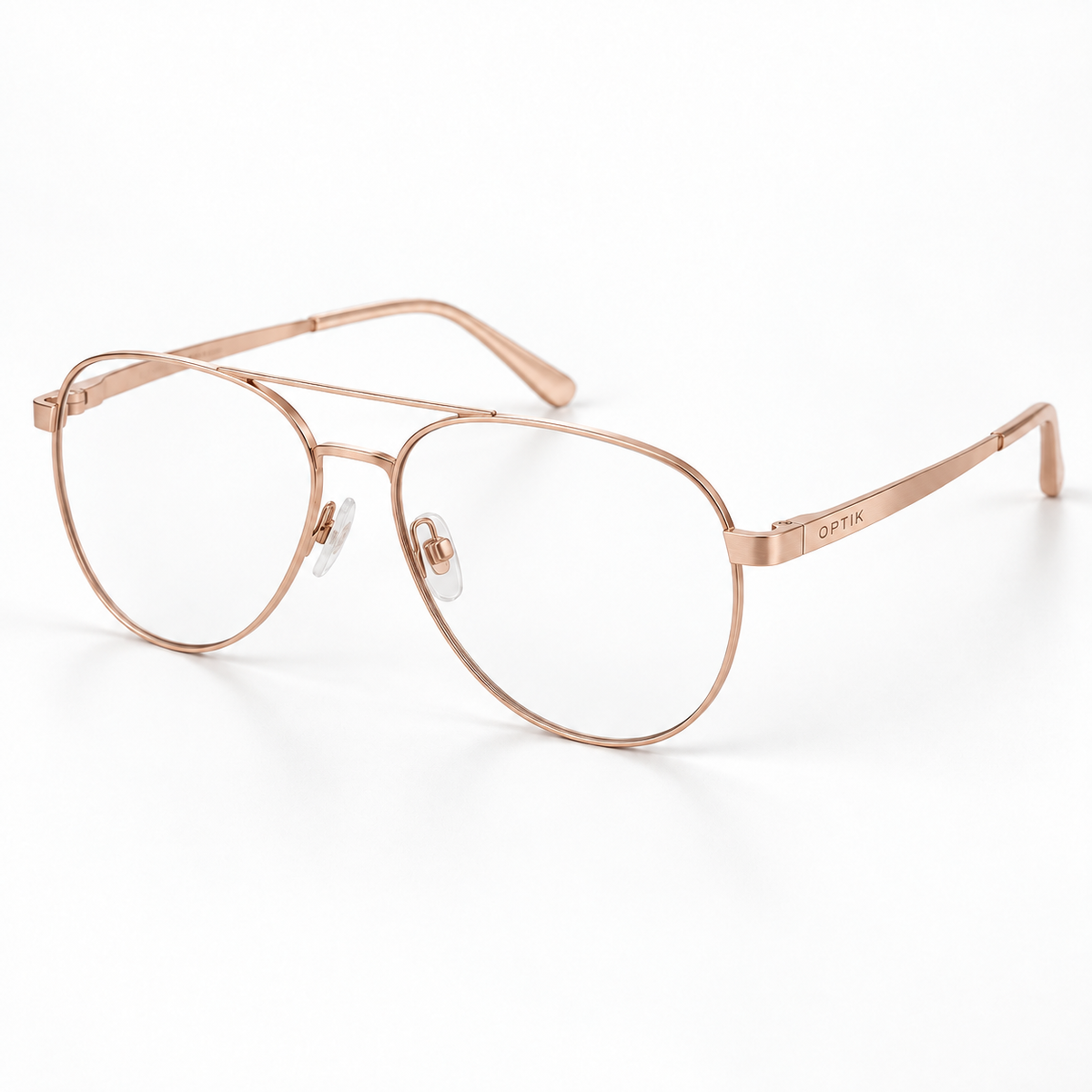 OPTIK Focus — Rose Gold frame, Clear lenses — product