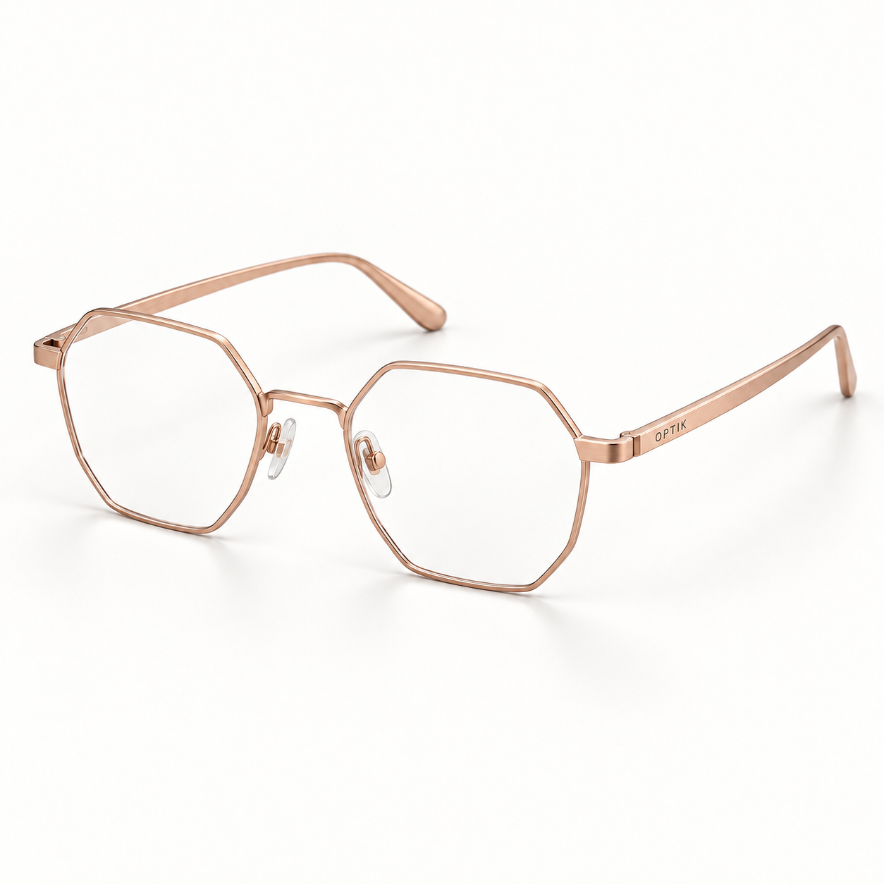 OPTIK Index — Rose Gold frame, Clear lenses — product