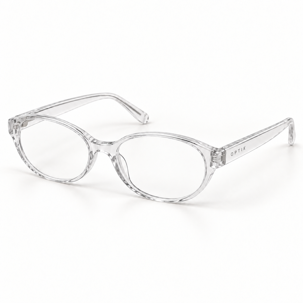 OPTIK Serif — Crystal frame, Clear lenses — product