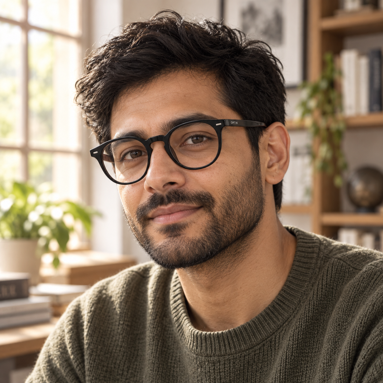 OPTIK Note — Black frame, Clear lenses — lifestyle