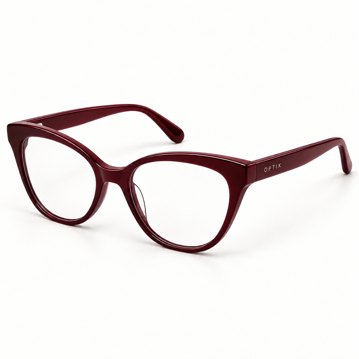 OPTIK Form — Burgundy frame, Clear lenses — product
