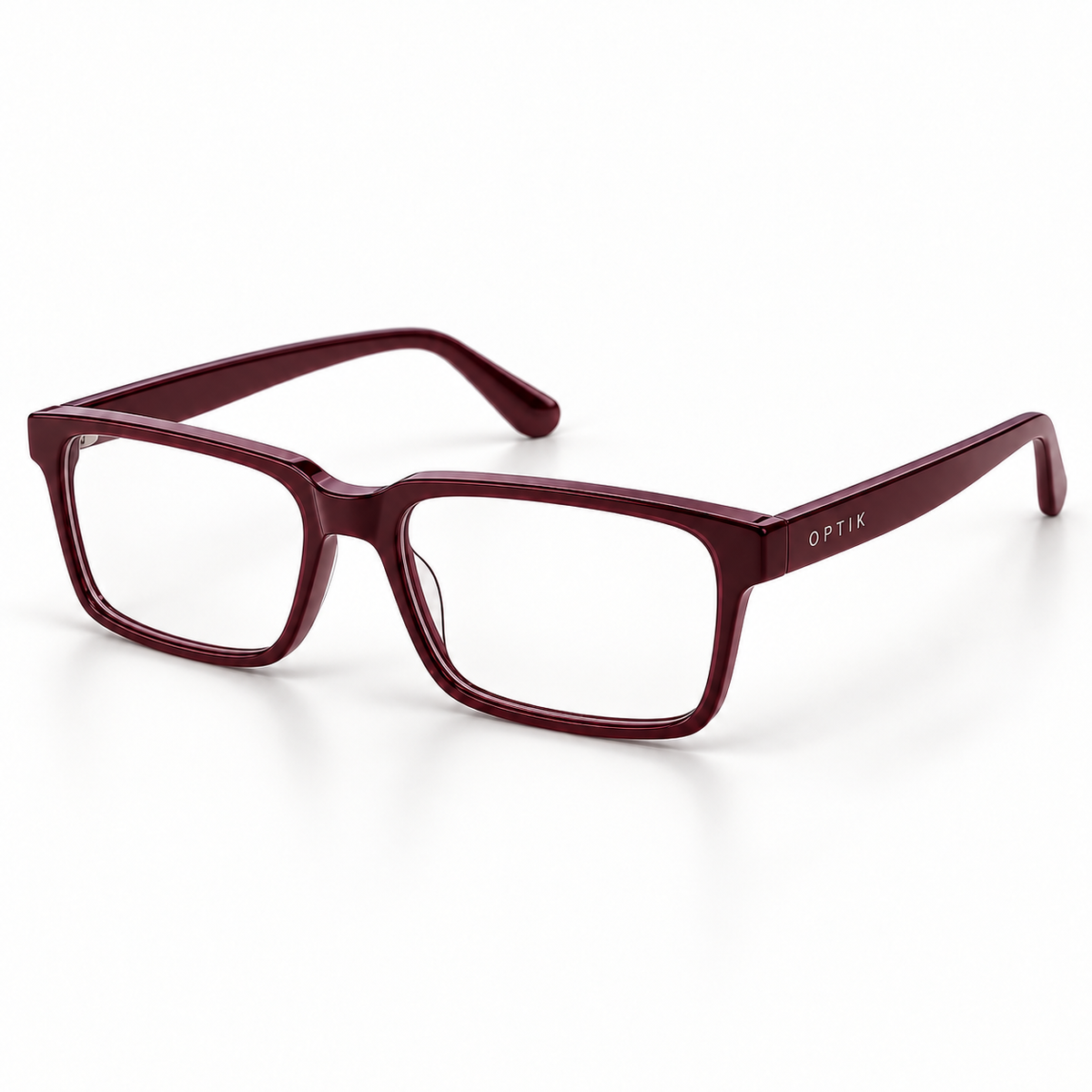 OPTIK Poem — Burgundy frame, Clear lenses — product