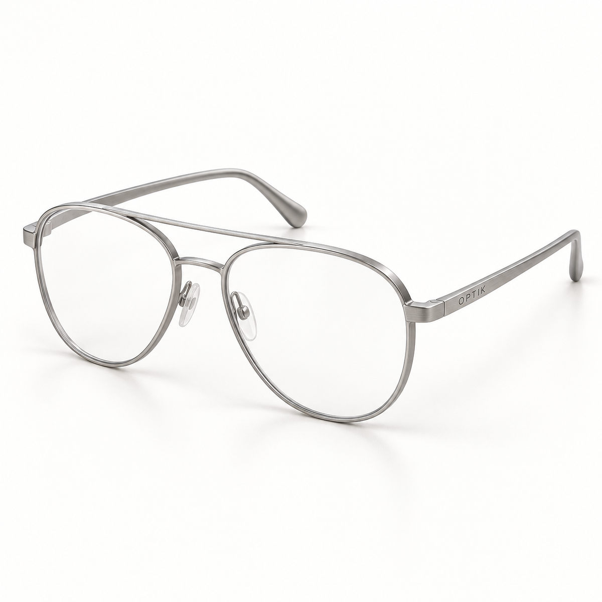 OPTIK Metro — Silver frame, Clear lenses — product