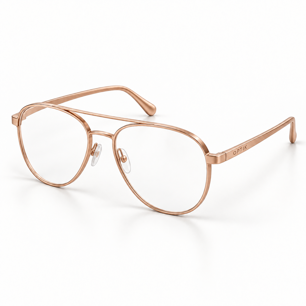 OPTIK Metro — Rose Gold frame, Clear lenses — product