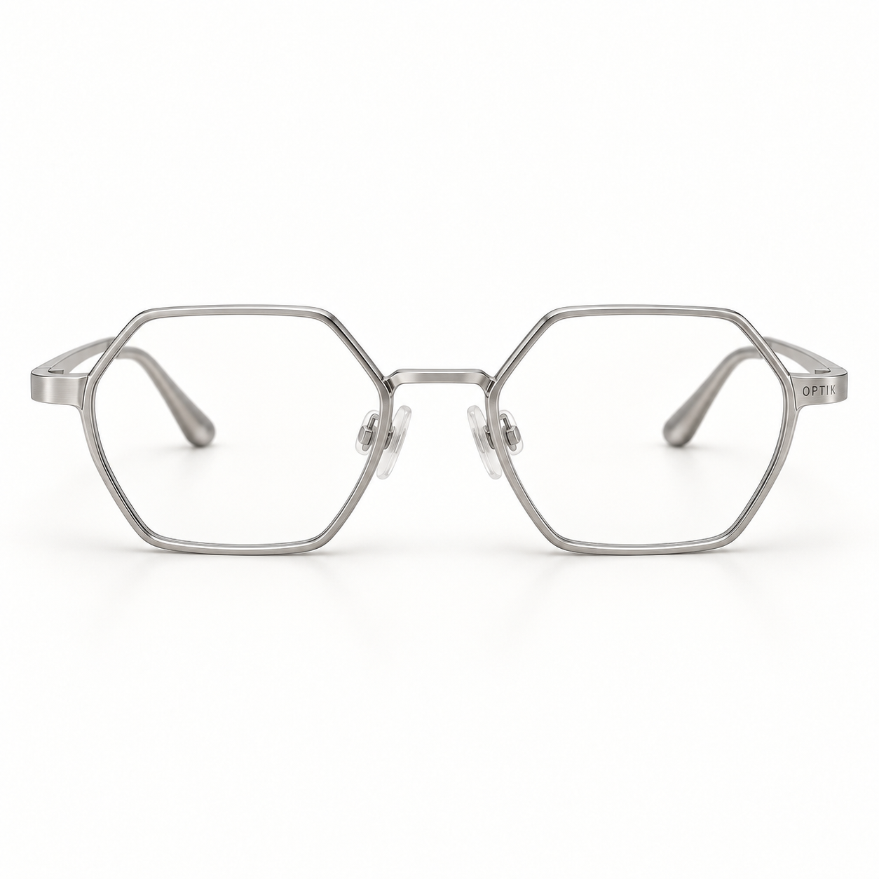 OPTIK Civic — Silver frame, Clear lenses — detail