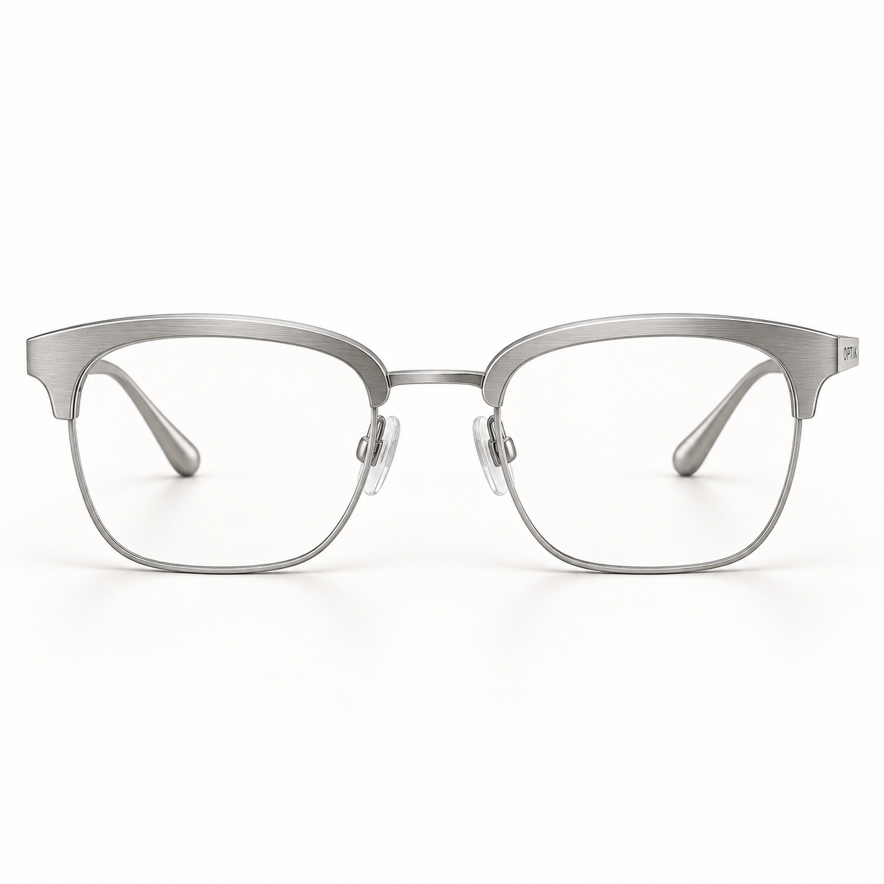 OPTIK Prism — Silver frame, Clear lenses — detail