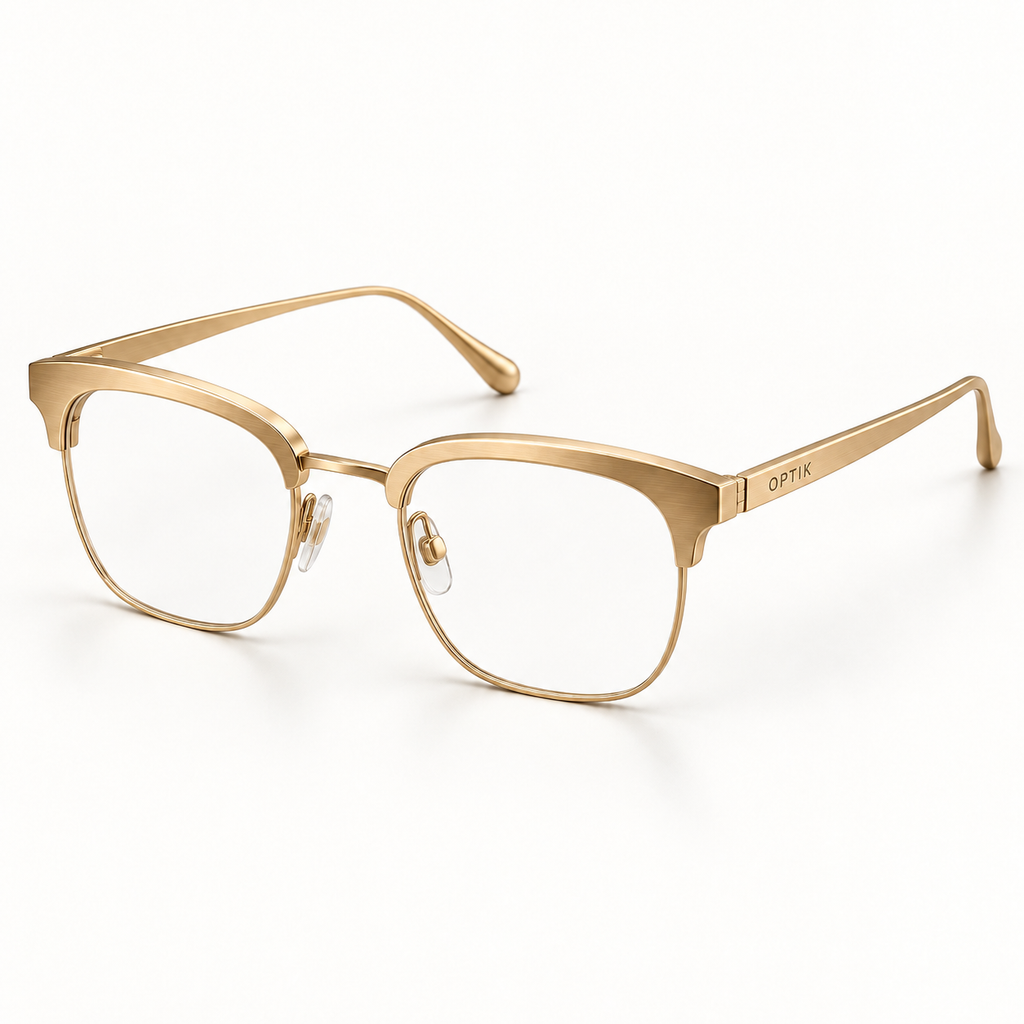 OPTIK Prism — Gold frame, Clear lenses — product