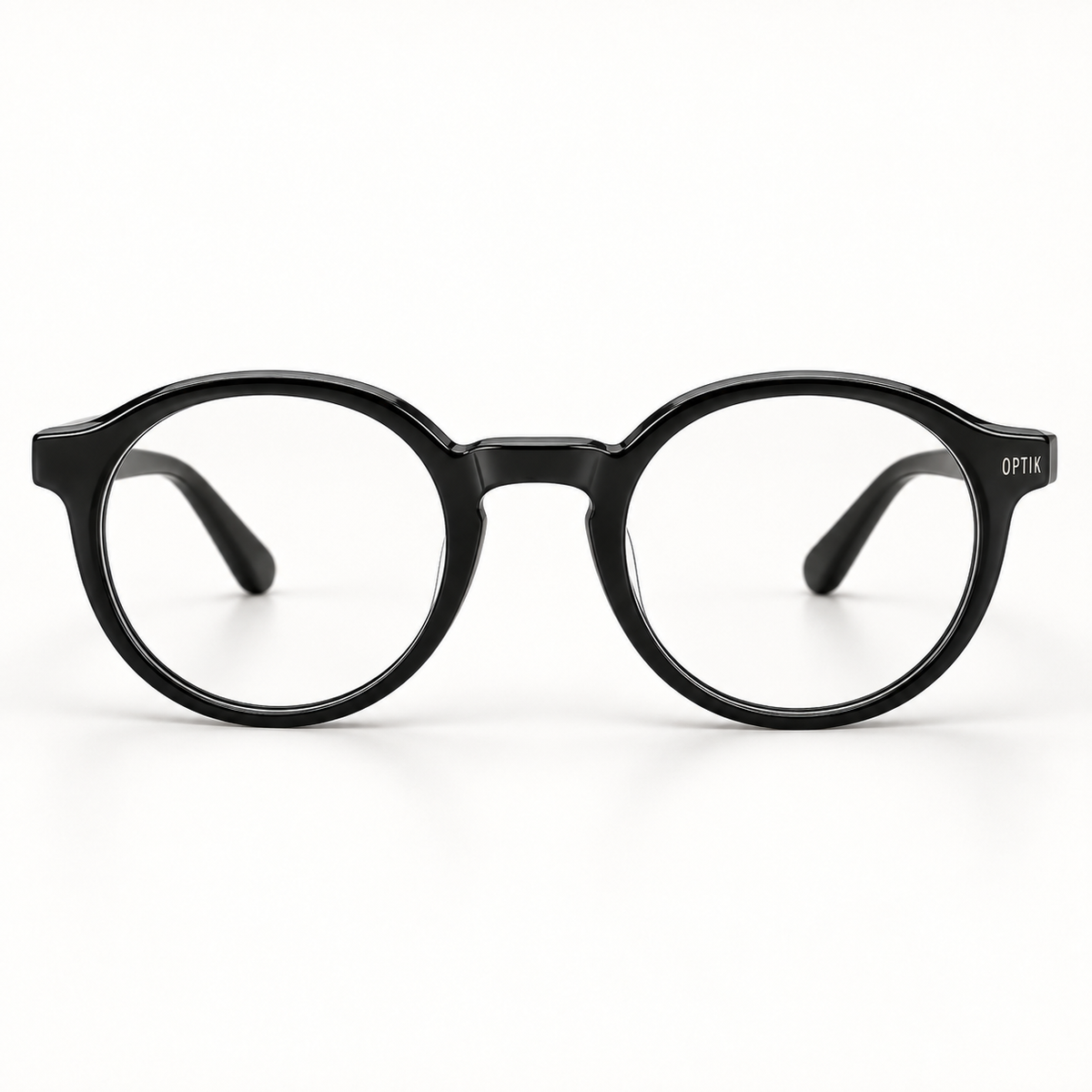 OPTIK Curio — Black frame, Clear lenses — detail