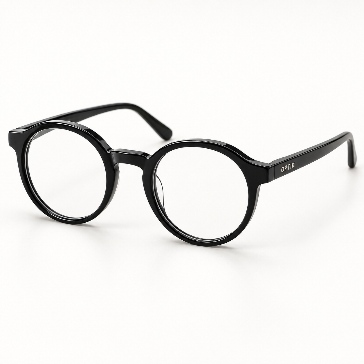 OPTIK Curio — Black frame, Clear lenses — product