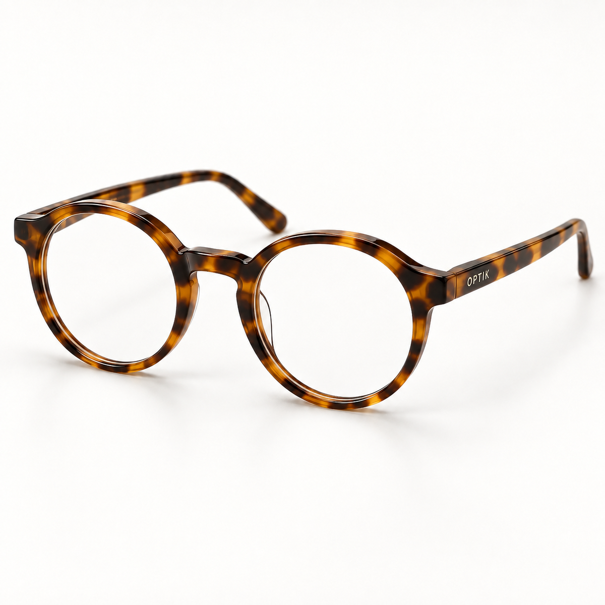 OPTIK Curio — Tortoise frame, Clear lenses — product